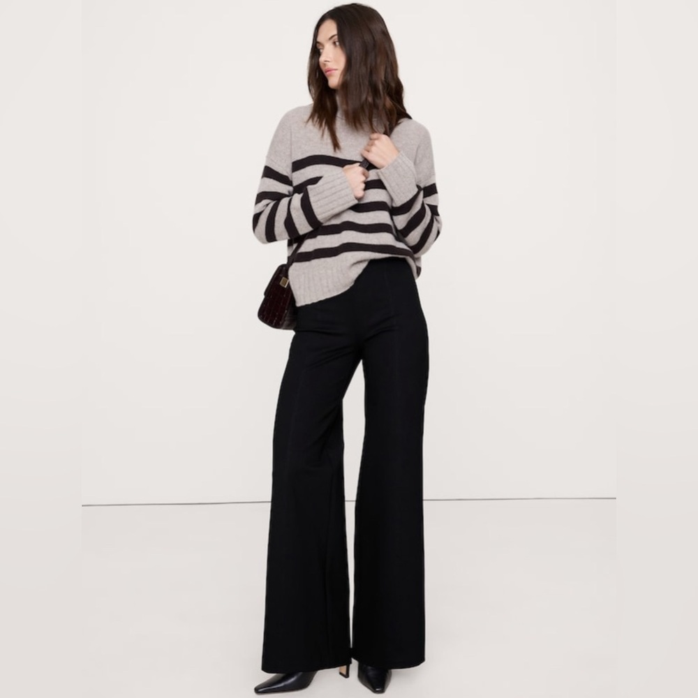 NWT Banana Republic High Rise Wide Leg Everywhere Ponte Pant Sz Med (#826938)